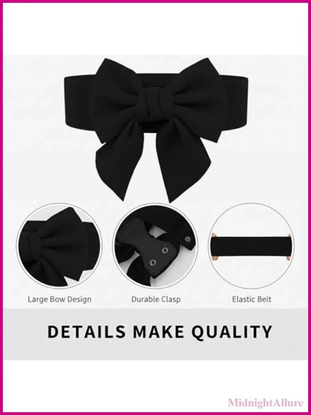 Women's Wide Elastic Waist Bow Belt Stretchy Corset Sash for Dresses Skirts